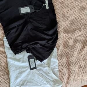 rag & bone Black and White Short Sleeve Tees
